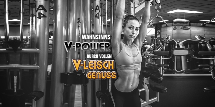 Wahnsinns V-POWER durch vollen V-leischgenuss V-Reena vegetarisch